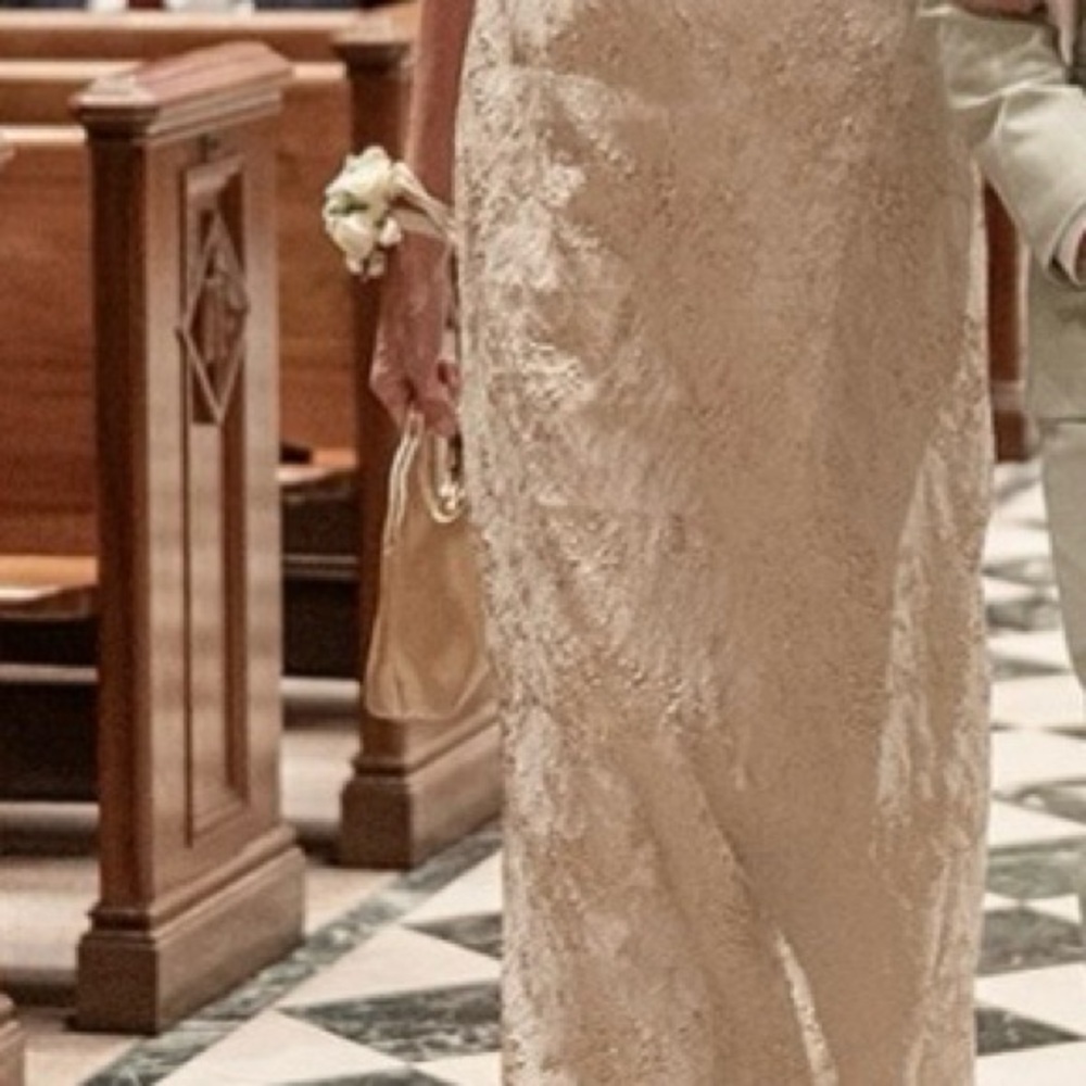 Rickie Freeman for Teri Jon Cream Lace Wedding Dress